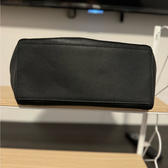 Michael Kors Black Saffiano Leather Ayden Medium Satchel Bag - Picture 7 of 14